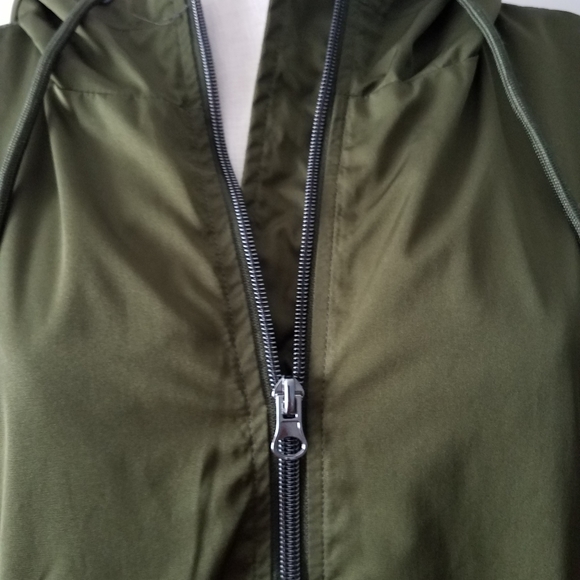 NWOT Time & Tru Wind Resistant Zip-up Anorak Green Hooded Jacket Sz XL - Picture 5 of 9
